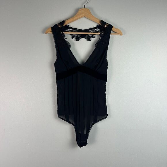 La Perla Silk Bodysuit with Lace and Velvet Detail size 2 (34 US) - Picture 1 of 11